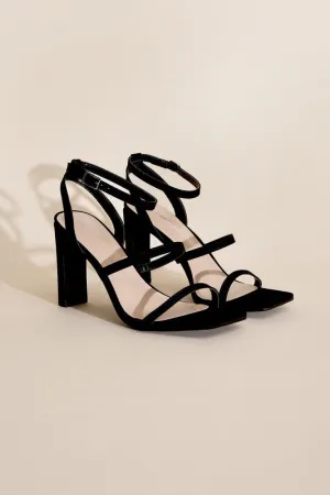 DEVIN - ANKLE STRAP Elegant Heel Black Sandals For Women