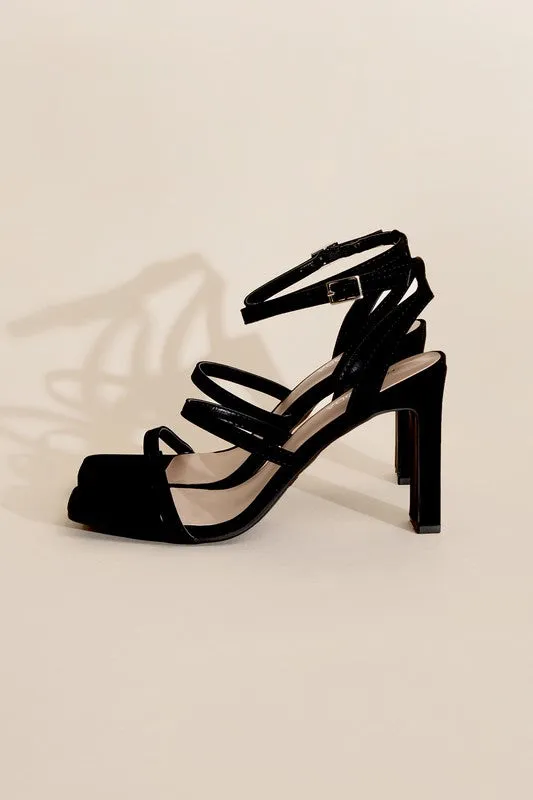 DEVIN - ANKLE STRAP Elegant Heel Black Sandals For Women