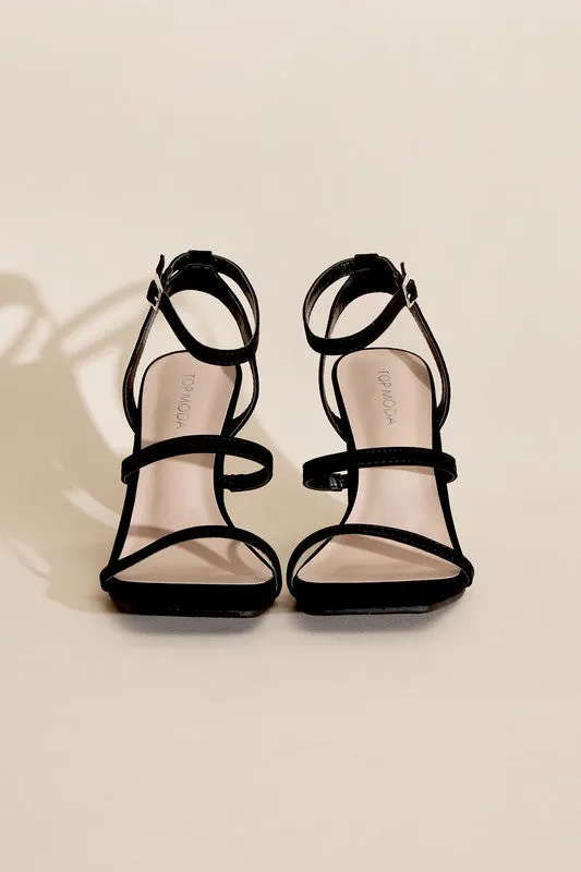 DEVIN - ANKLE STRAP Elegant Heel Black Sandals For Women