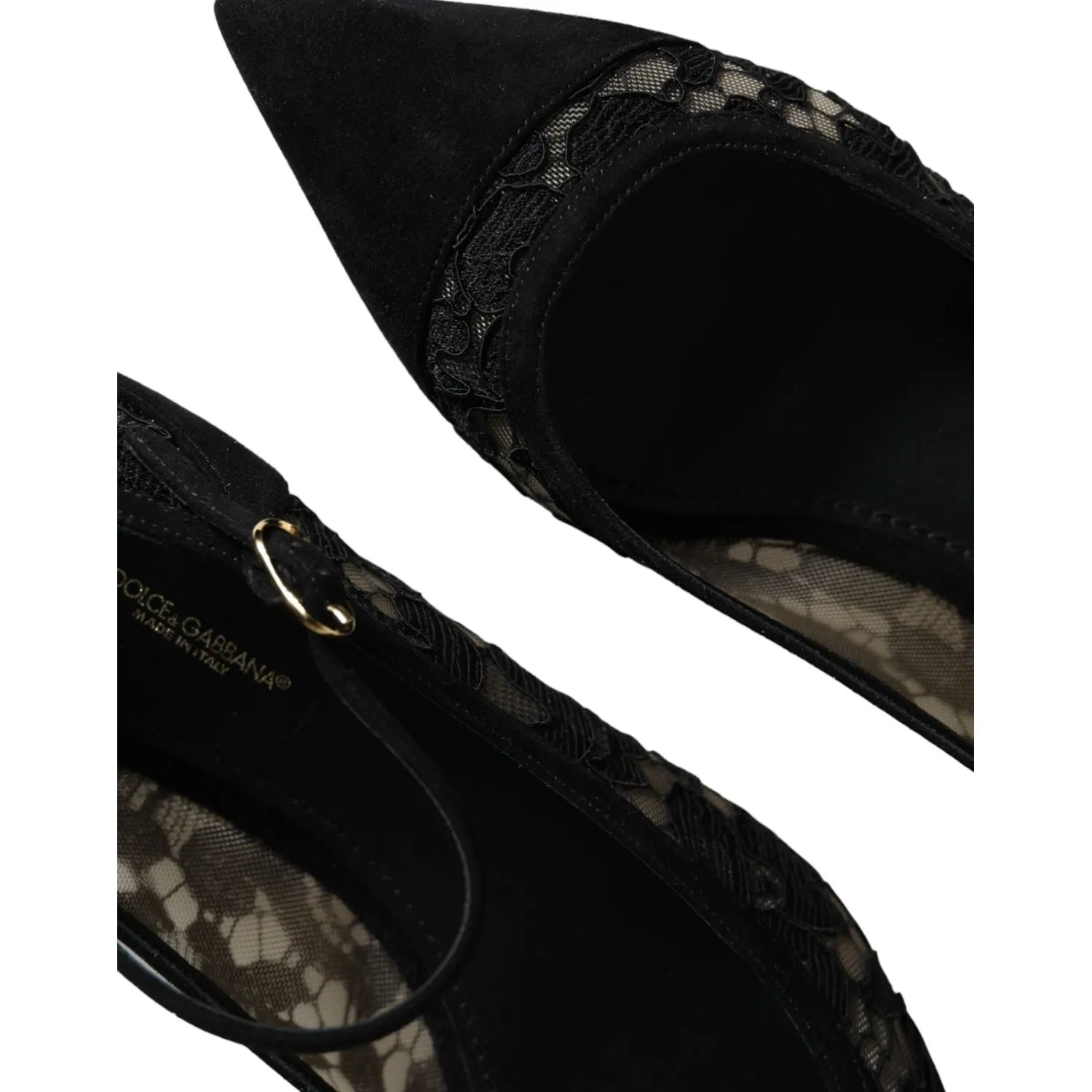 Dolce & Gabbana Black Taormina Lace Bellucci Flats Shoes