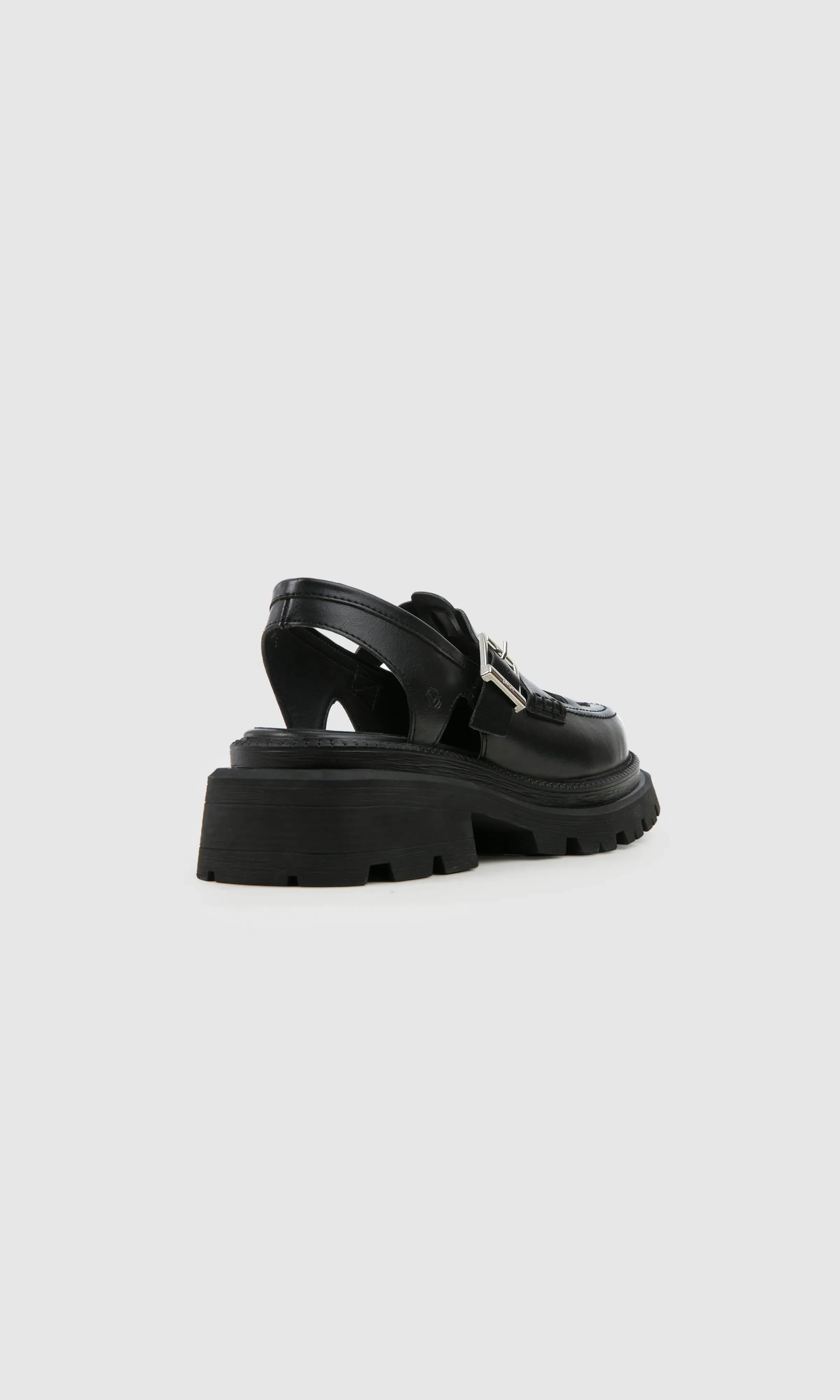 Dorothy Apple Leather Vegan Platform Shoes | Black