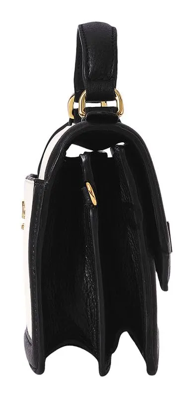 eske Aria Leather Handbag For Women (Black Vanilla)