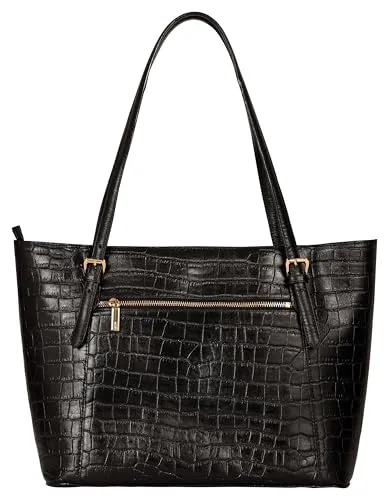 eske Jemma Genuine Leather Tote Bag for Women (Black)