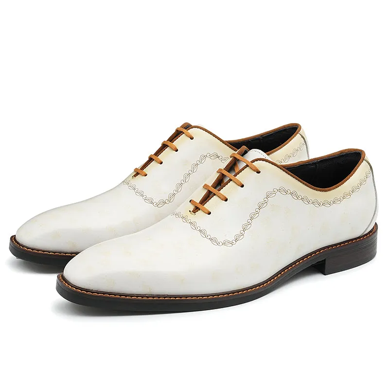 Exotic Elegance Leather Wingtip Brogue Dress Shoes