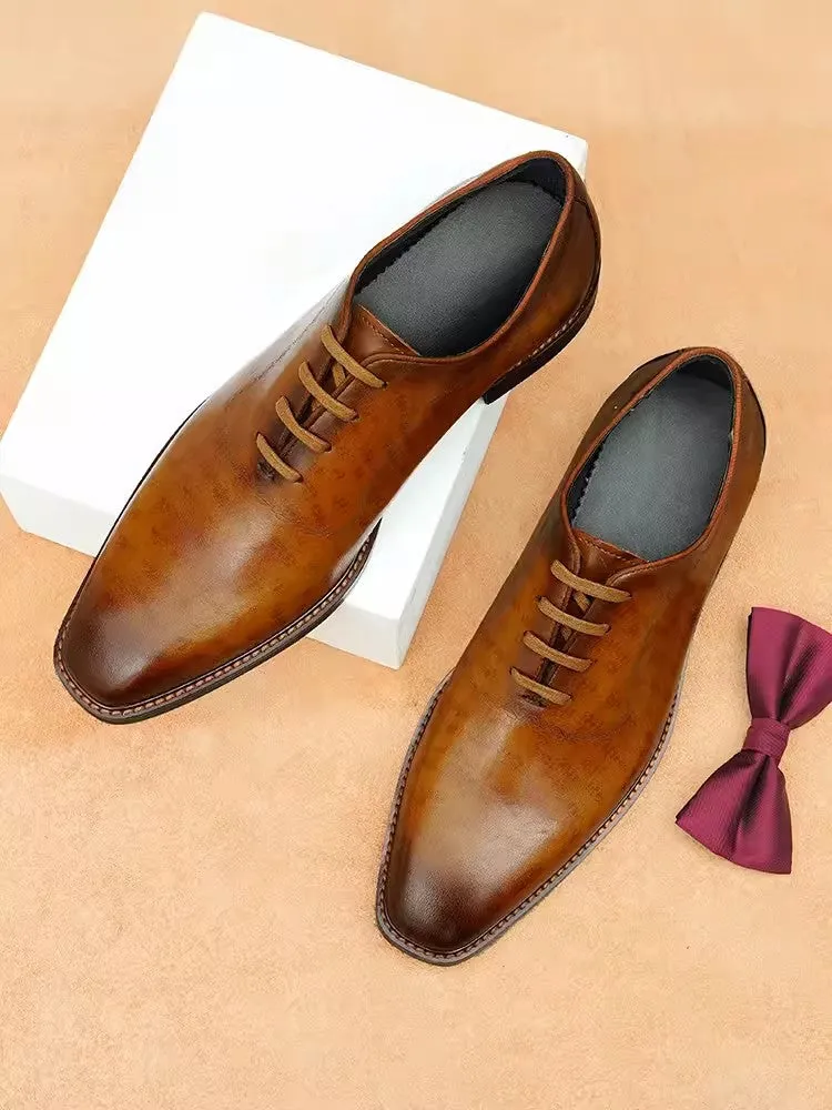 Exotic Elegance Leather Wingtip Brogue Dress Shoes