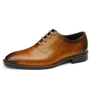 Exotic Elegance Leather Wingtip Brogue Dress Shoes