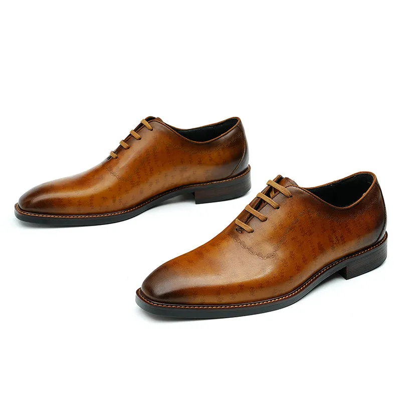 Exotic Elegance Leather Wingtip Brogue Dress Shoes