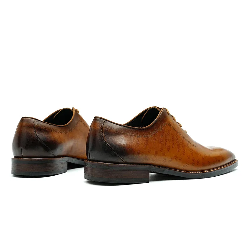 Exotic Elegance Leather Wingtip Brogue Dress Shoes