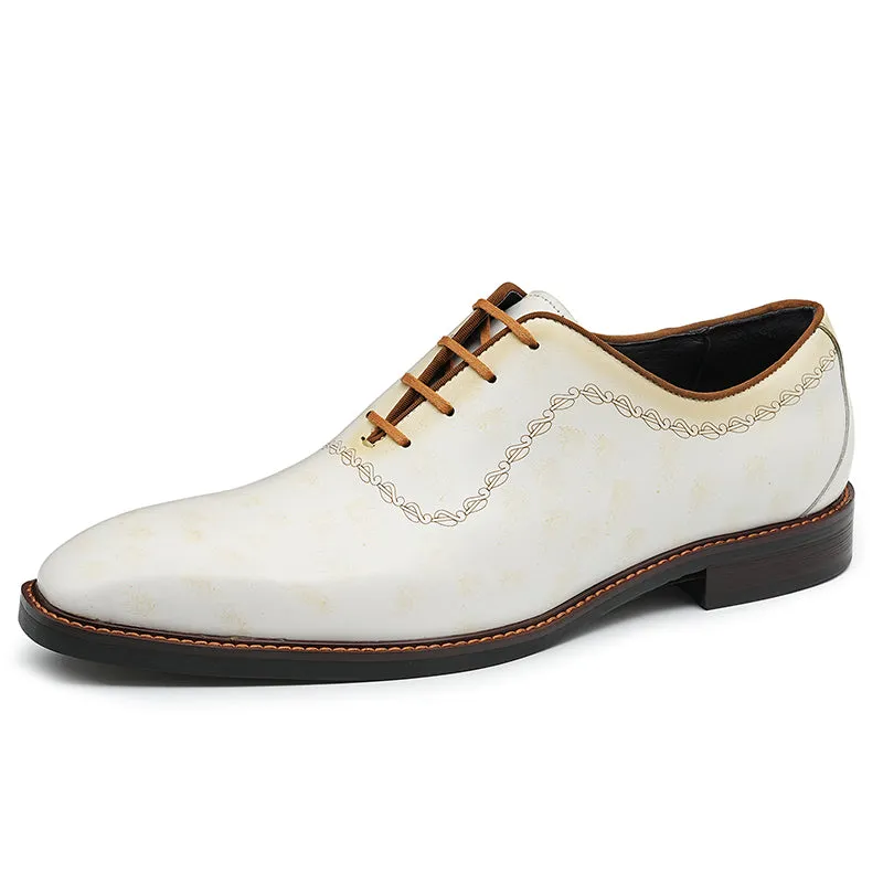 Exotic Elegance Leather Wingtip Brogue Dress Shoes