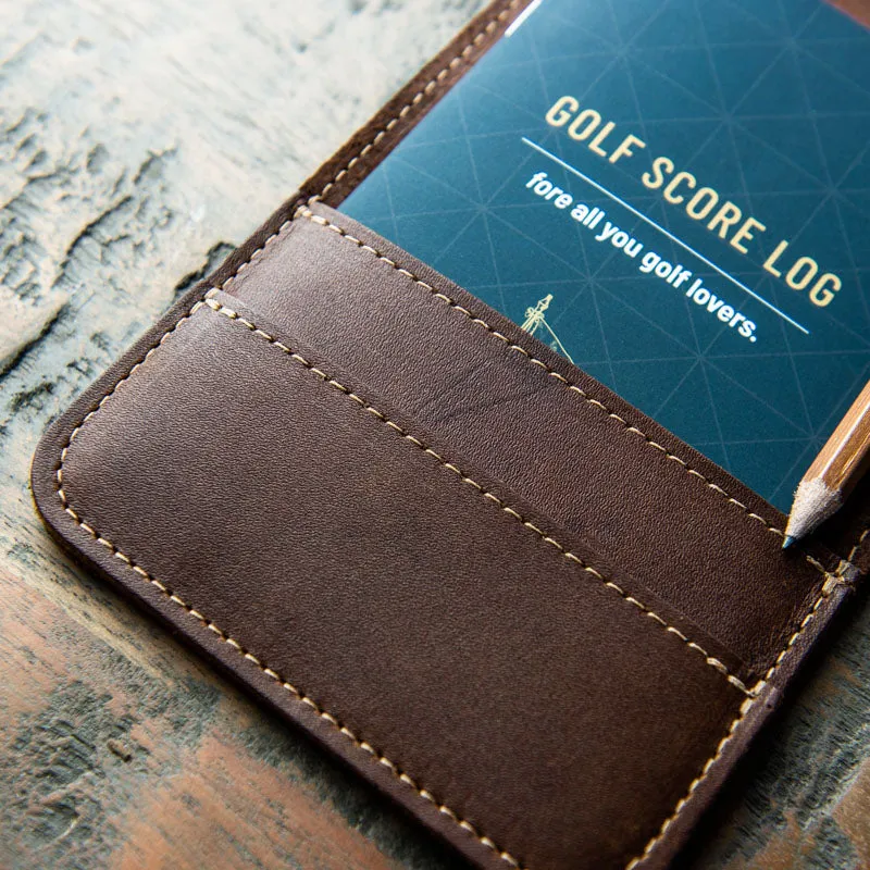 Fine Leather Golf Scorecard Holder Golf Logbook