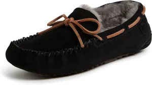 Fireside by Dearfoams Men's Victor Moccasin Slipper Black 8 Size 8 Pair of Shoes