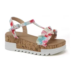 Girls Tye Dye Wedge Sandal