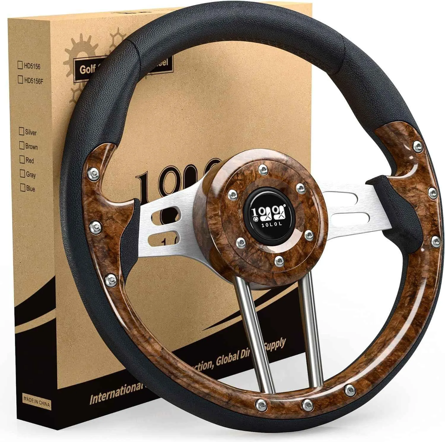 Golf Cart Steering Wheel Universal 12.5 Inch For EZGO Club Car Yamaha - 10L0L