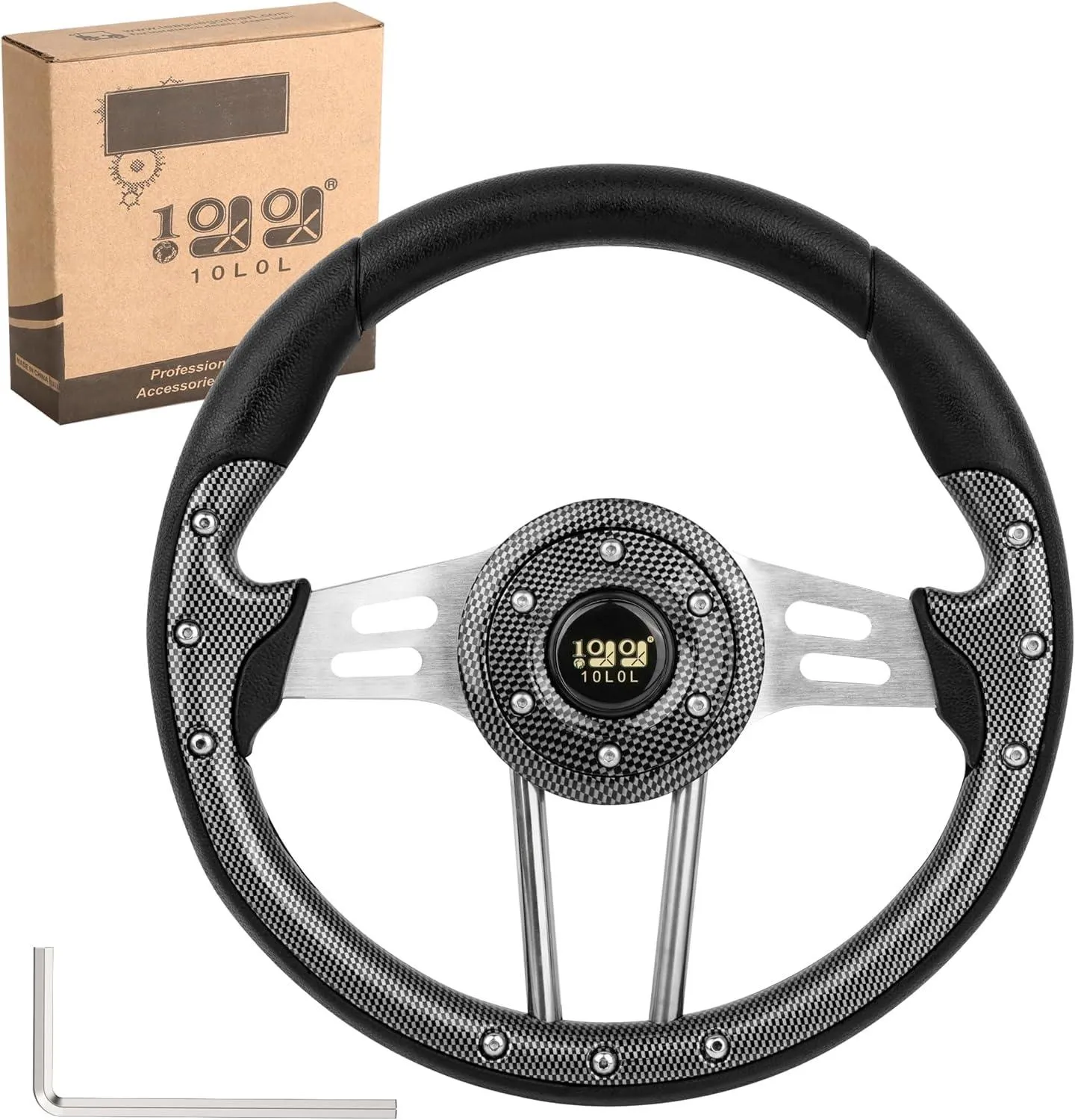 Golf Cart Steering Wheel Universal 12.5 Inch For EZGO Club Car Yamaha - 10L0L