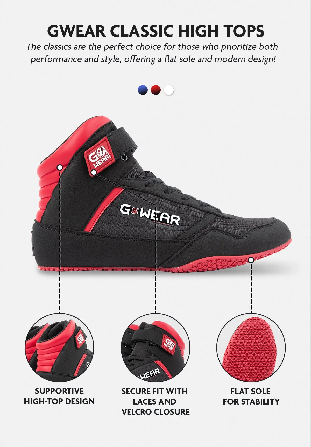 Gwear Classic High Tops - Black/Red