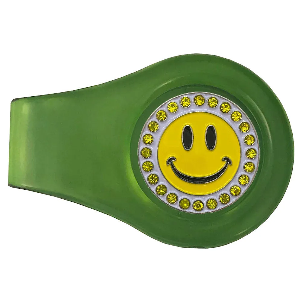 Happy Face Golf Ball Marker With Colored Clip