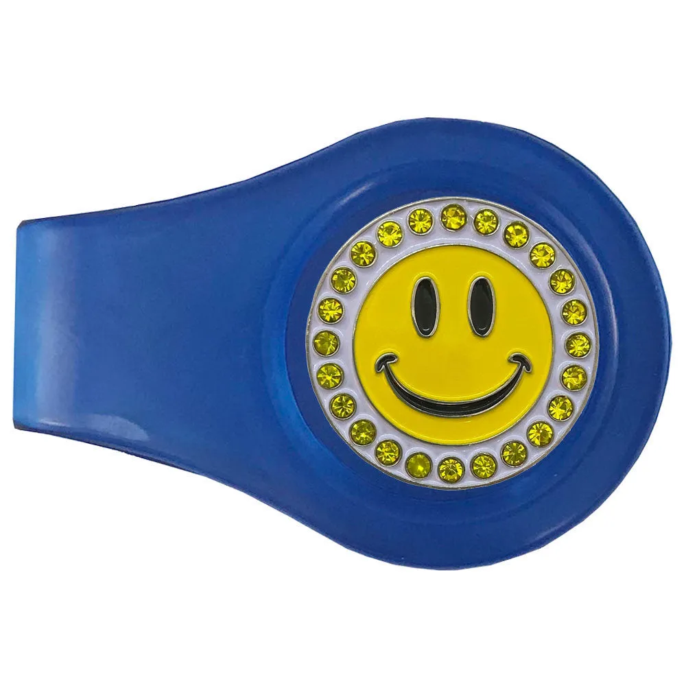 Happy Face Golf Ball Marker With Colored Clip