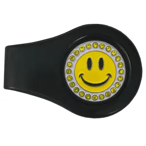 Happy Face Golf Ball Marker With Colored Clip