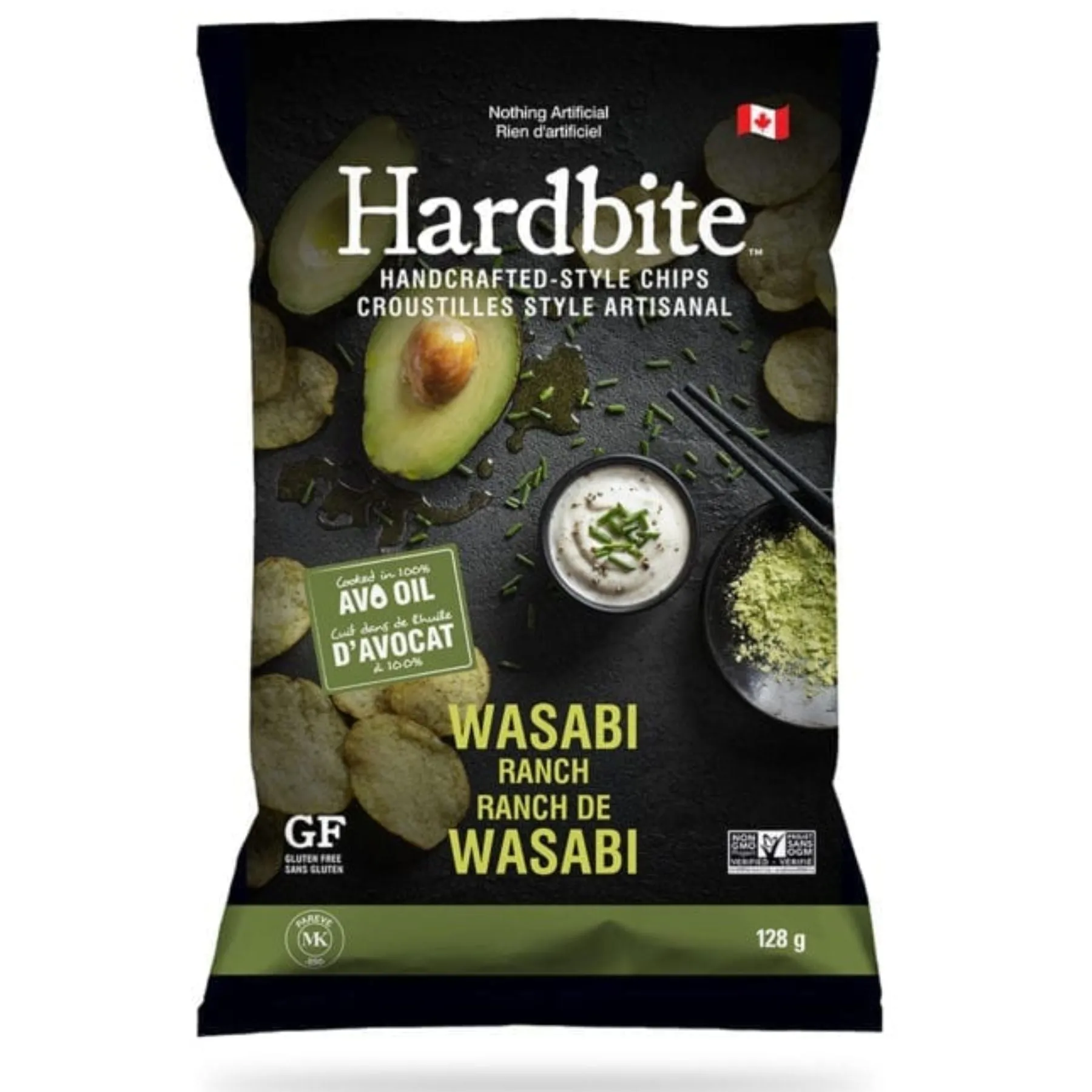 Hardbite Avocado Oil Potato Chips Wasabi Ranch 128g