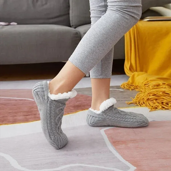 Indoor Non-slip Thermal Heating Fleece Heat Holder Winter Socks For Women