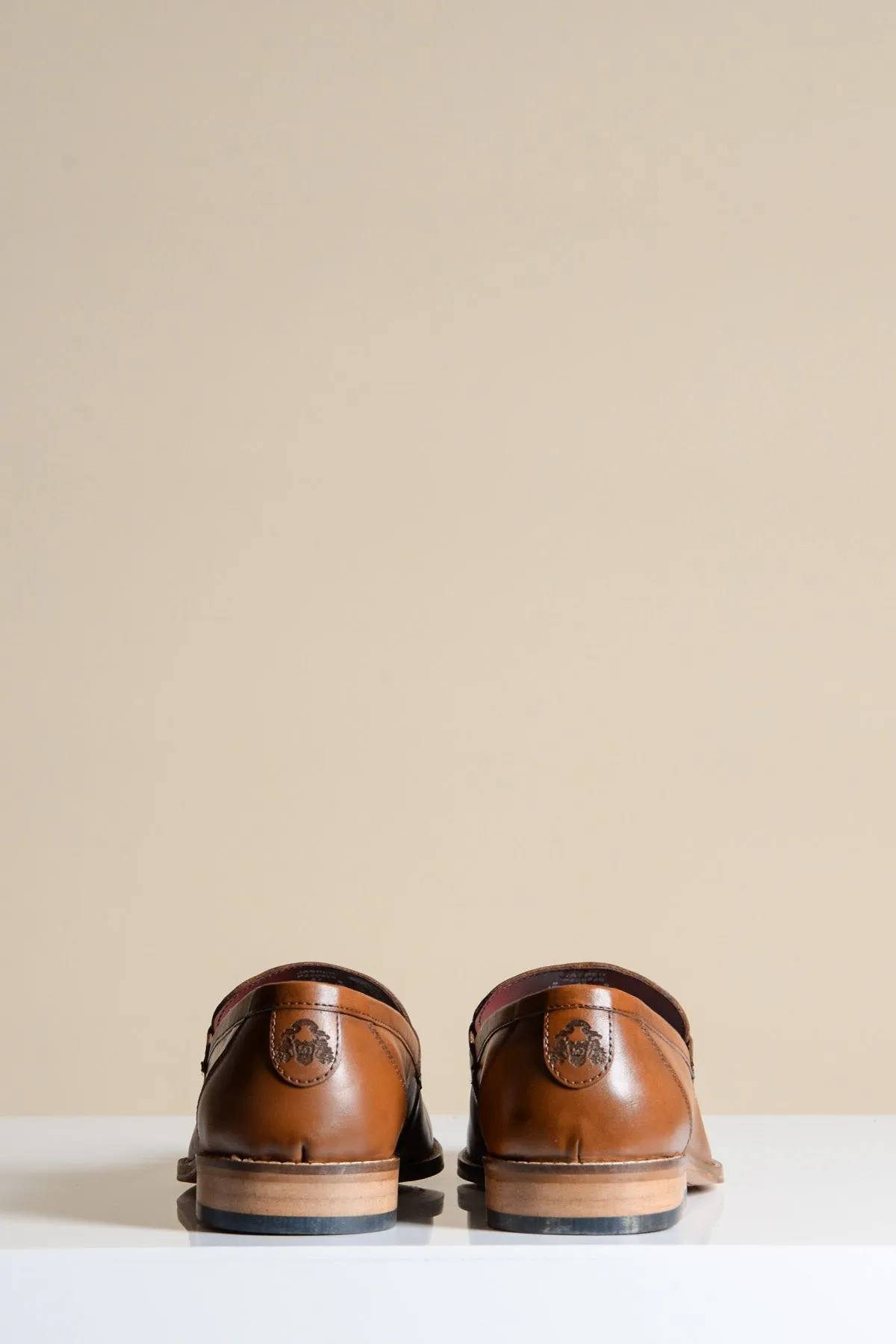 JASPER - Tan Leather Penny Loafer Shoe