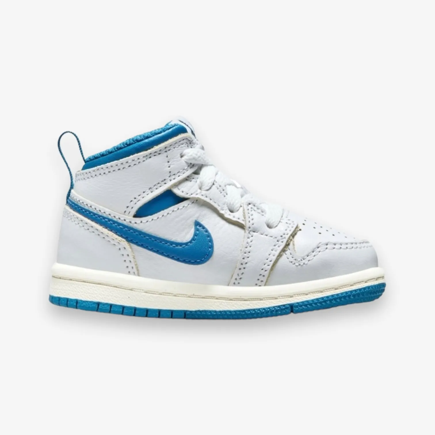 Jordan 1 Mid SE White Industrial Blue Sail TD FN7537-141 Toddler Sizes