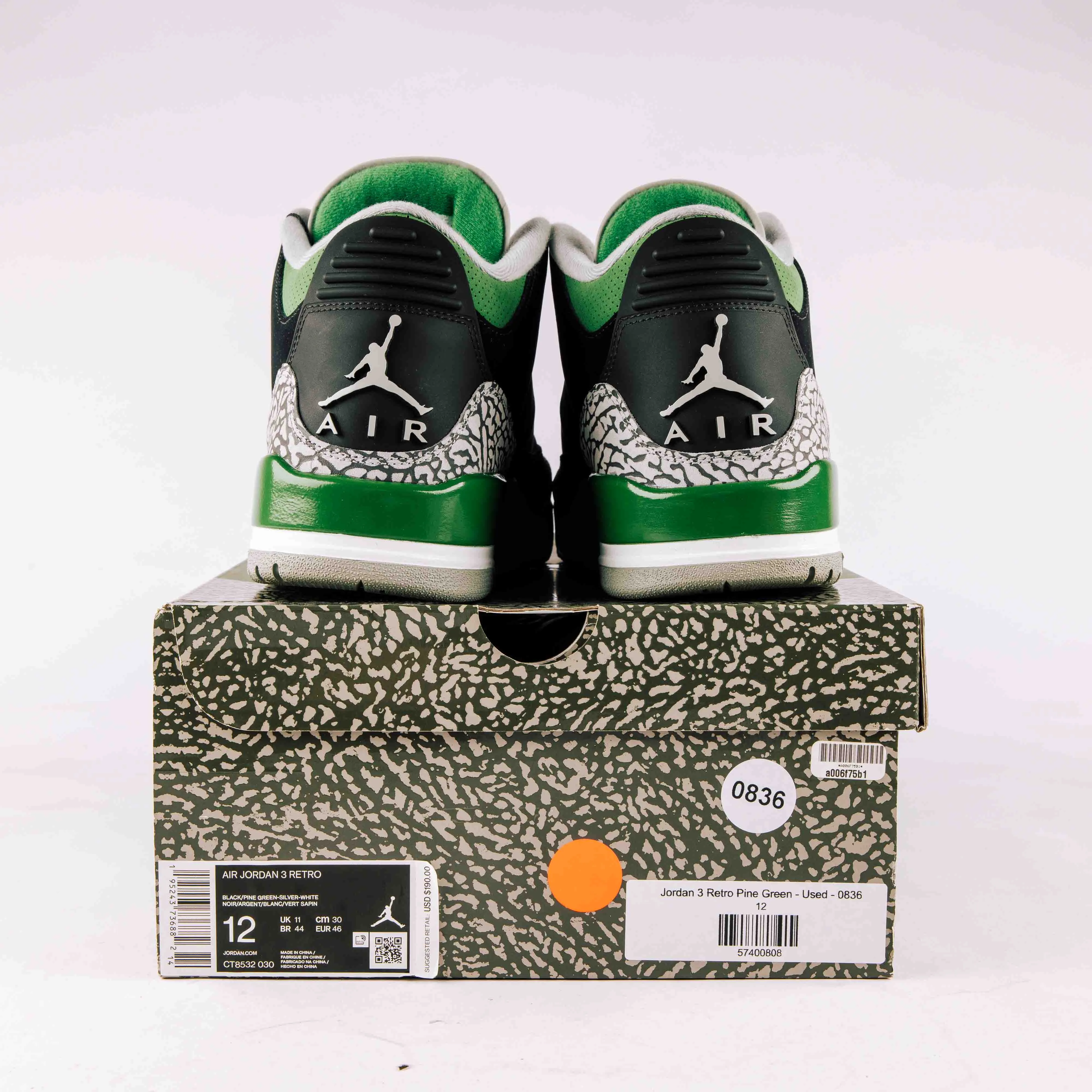 Jordan 3 Retro Pine Green - Used - 0836