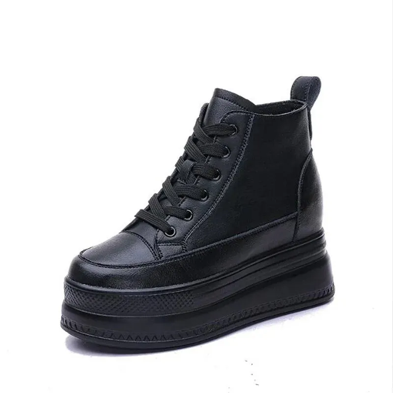 Joskaa 2024 New Black Platform High Top Women Sneakers