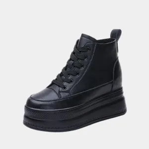 Joskaa 2024 New Black Platform High Top Women Sneakers