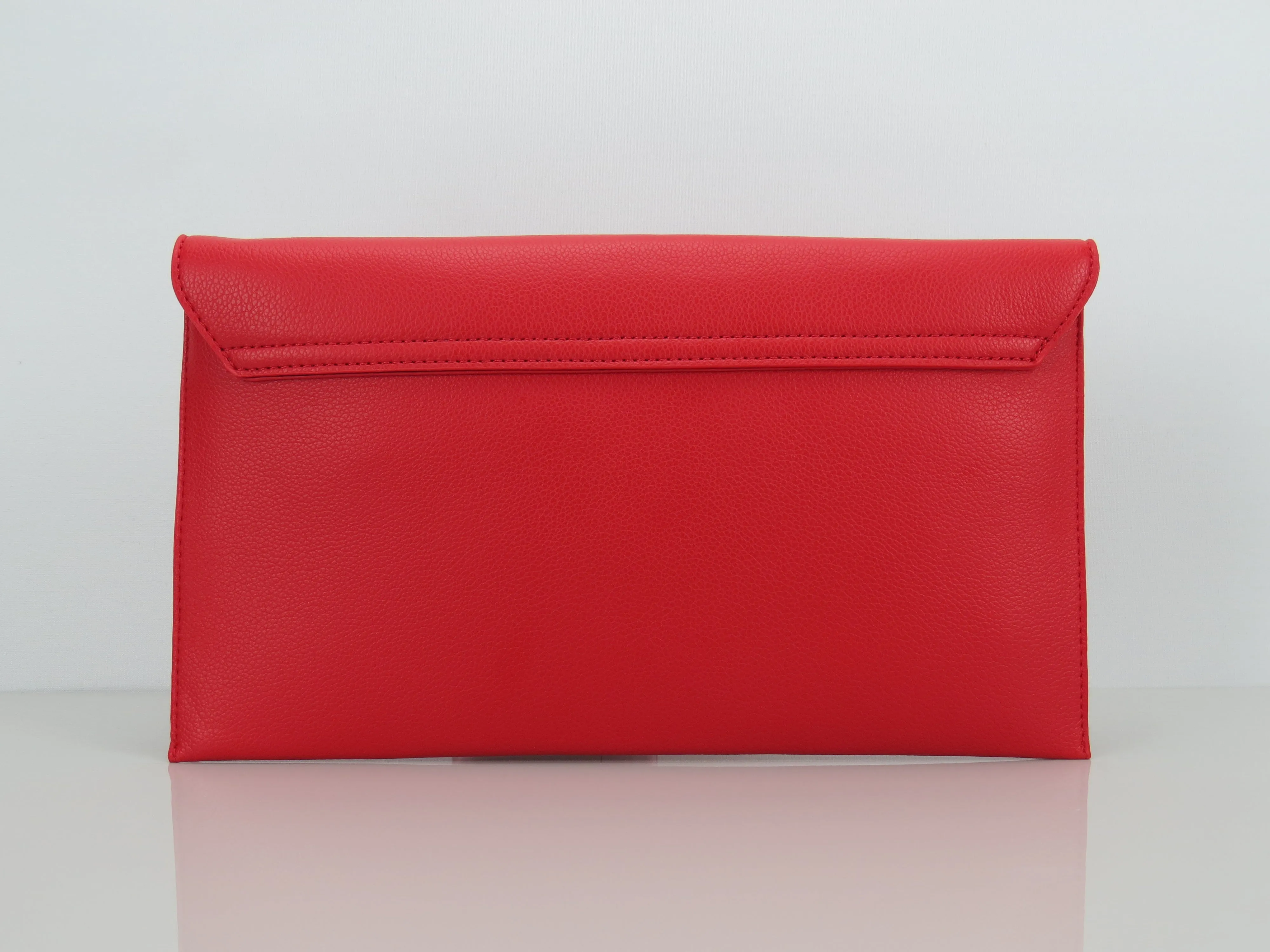 JustBagzz Original Vegan Friendly Leather Red Evening Clutch Bag