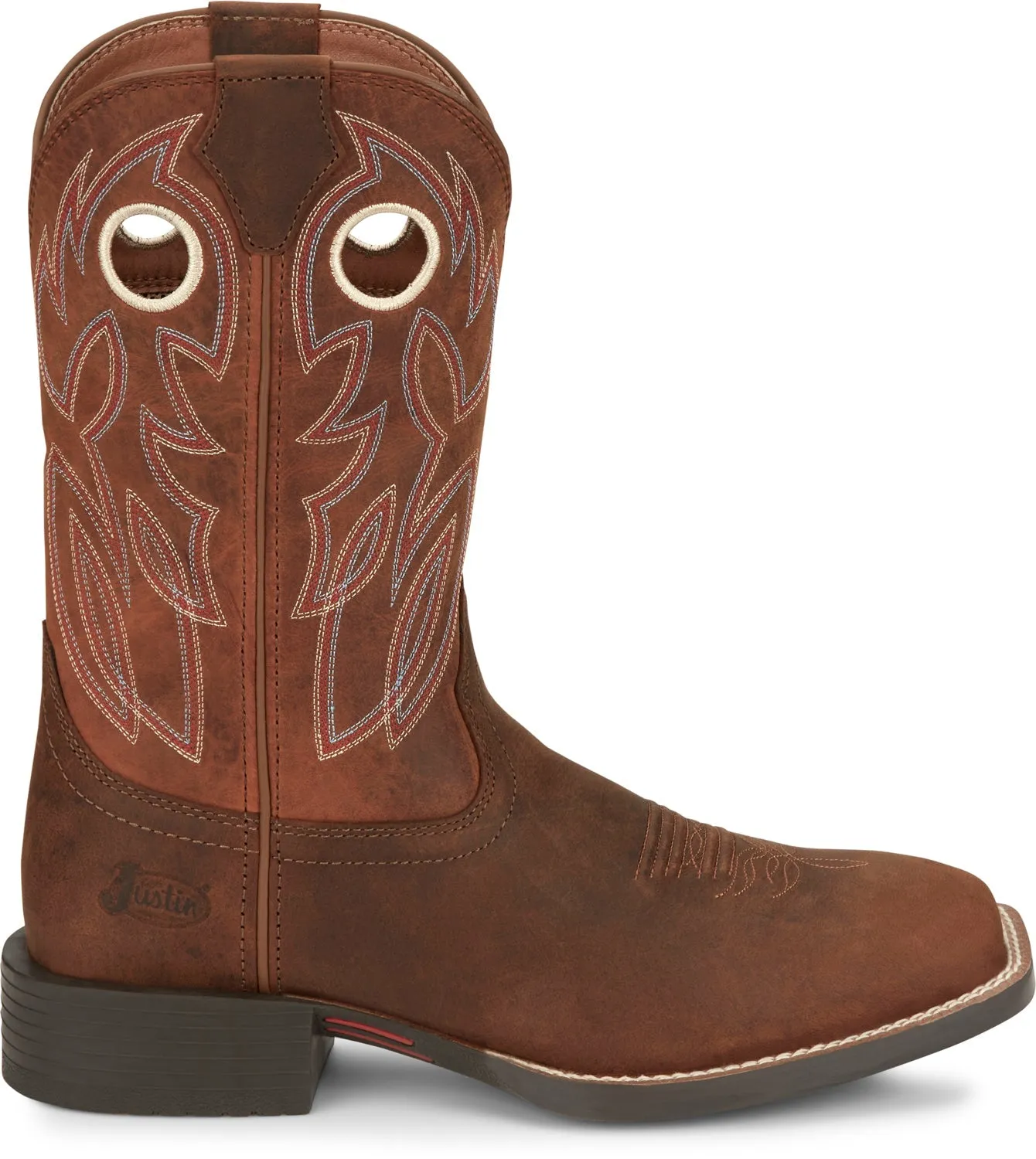 Justin Mens Bowline Pecan Brown Leather Cowboy Boots