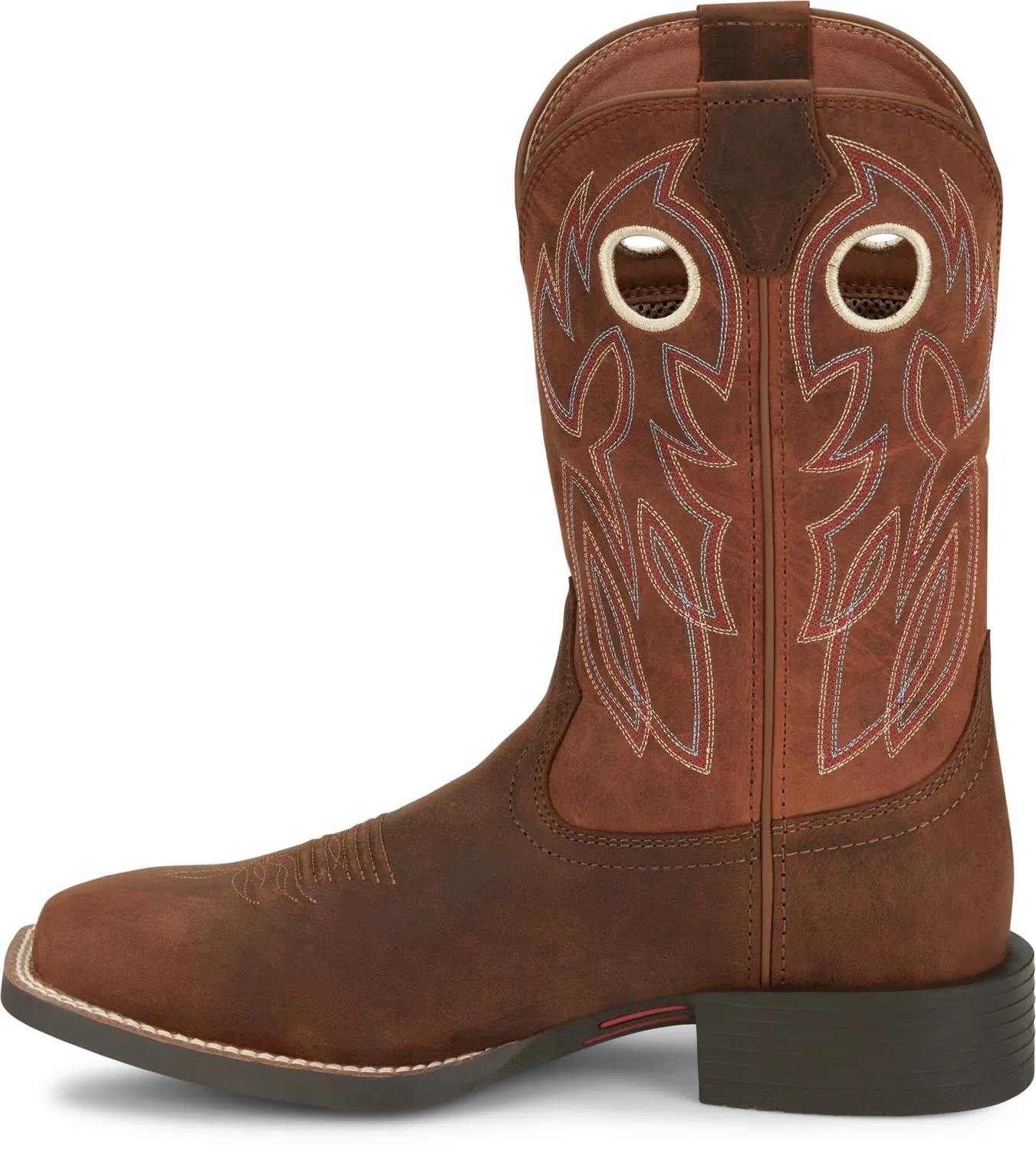 Justin Mens Bowline Pecan Brown Leather Cowboy Boots