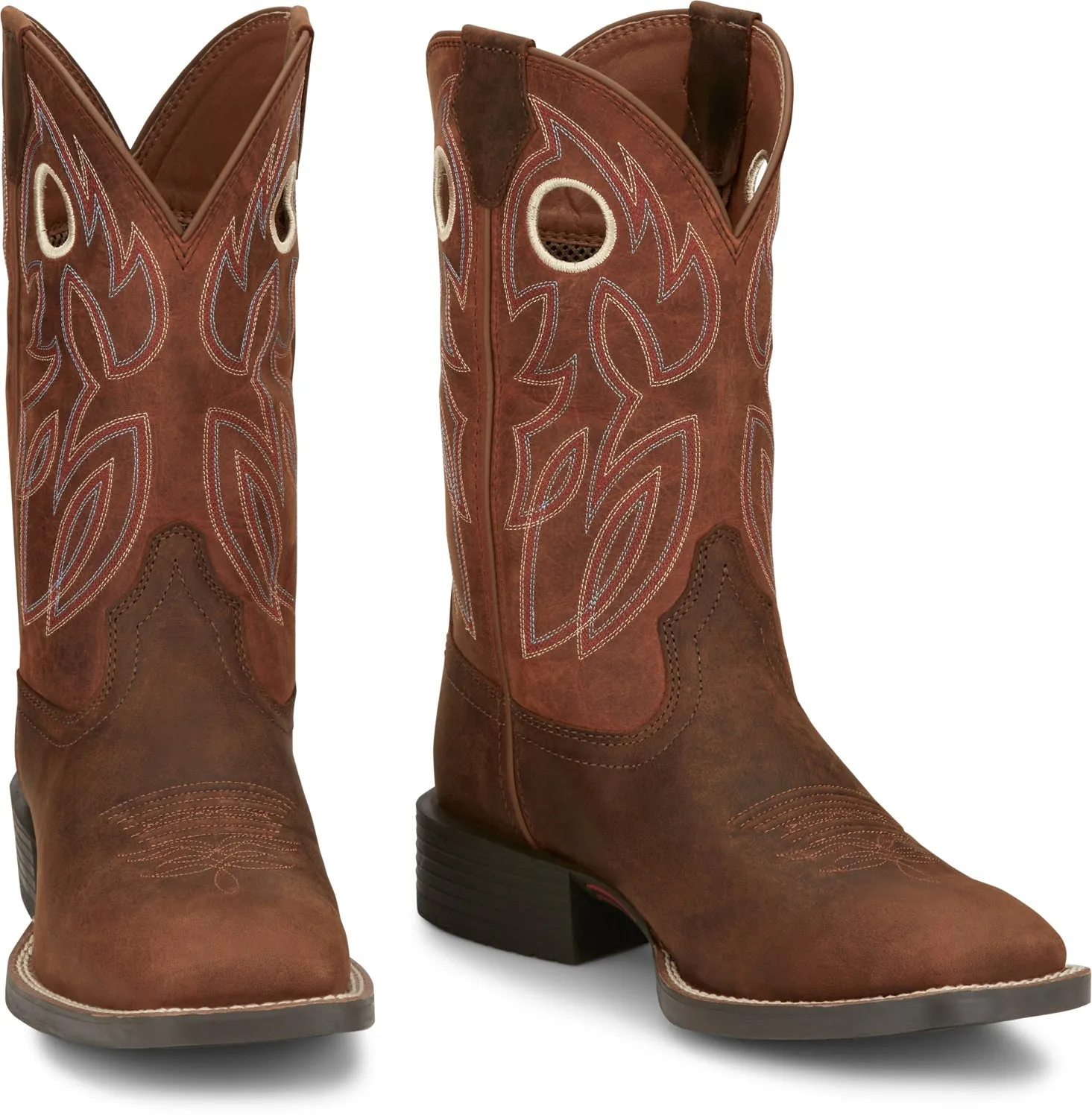 Justin Mens Bowline Pecan Brown Leather Cowboy Boots