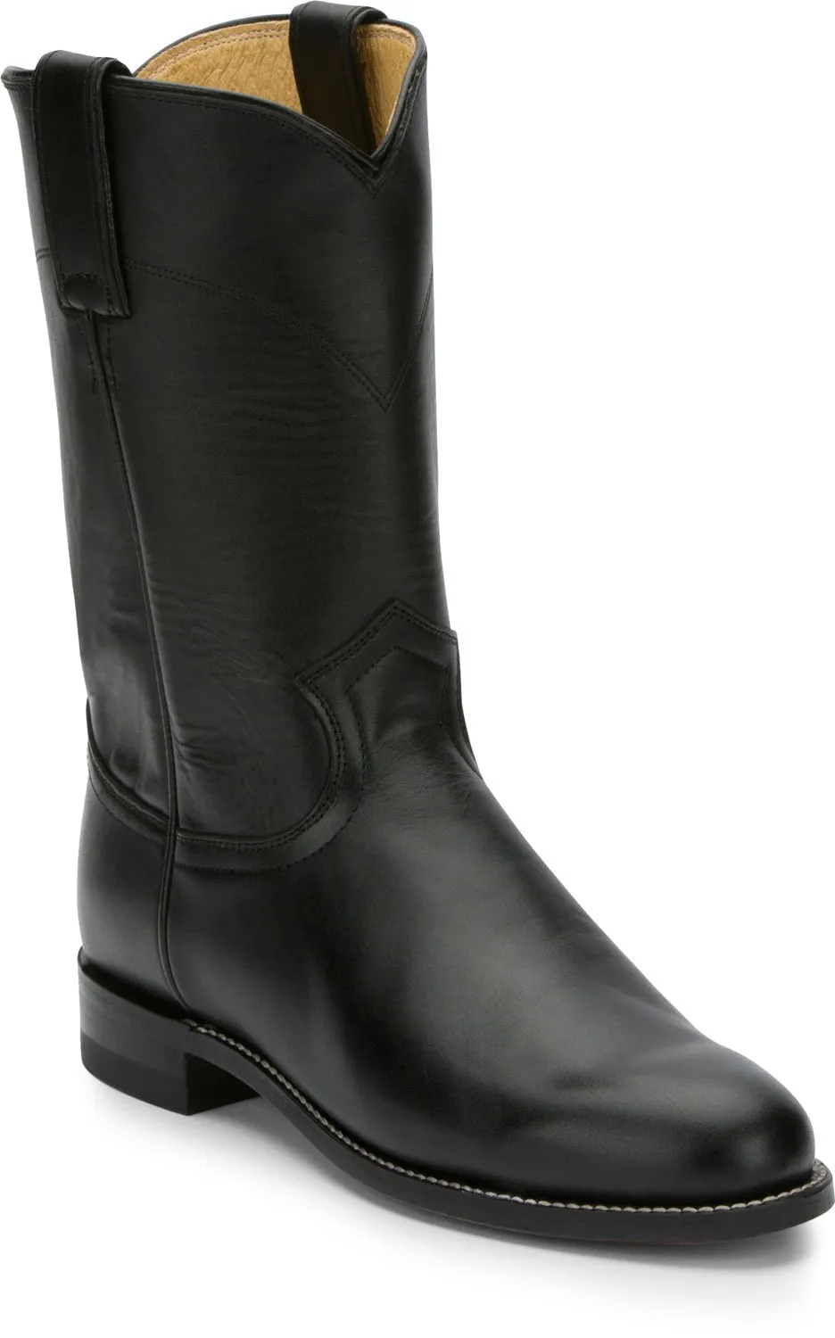 Justin Womens Cora Black Cowhide Cowboy Boots