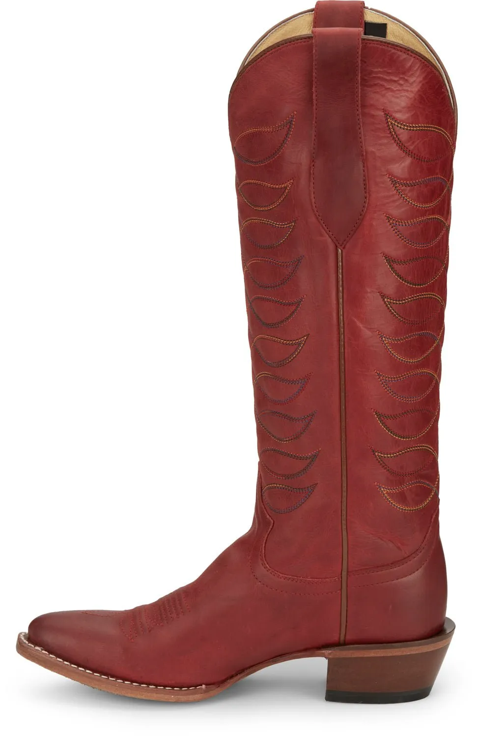 Justin Womens Whitley Red Leather Cowboy Boots