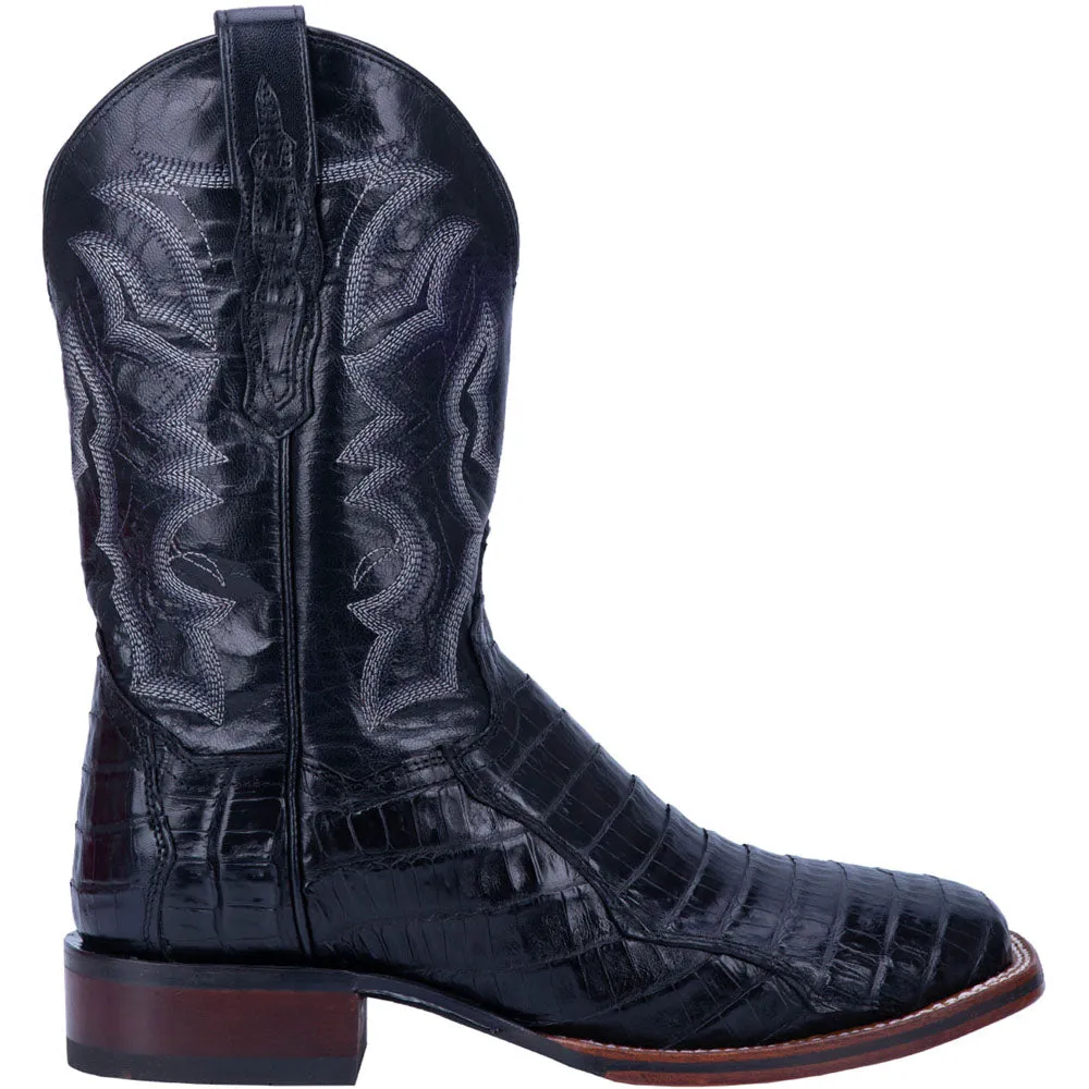 Kingsly Caiman Embroidered Square Toe Cowboy Boots