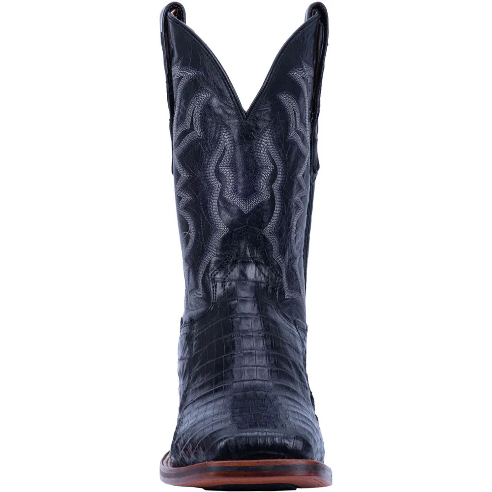 Kingsly Caiman Embroidered Square Toe Cowboy Boots