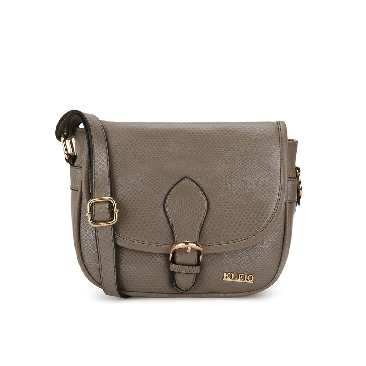 KLEIO Snake Faux Leather Side Cross Body Sling Bag for Women's/Girls (HO8053KL-GY)(GREY)