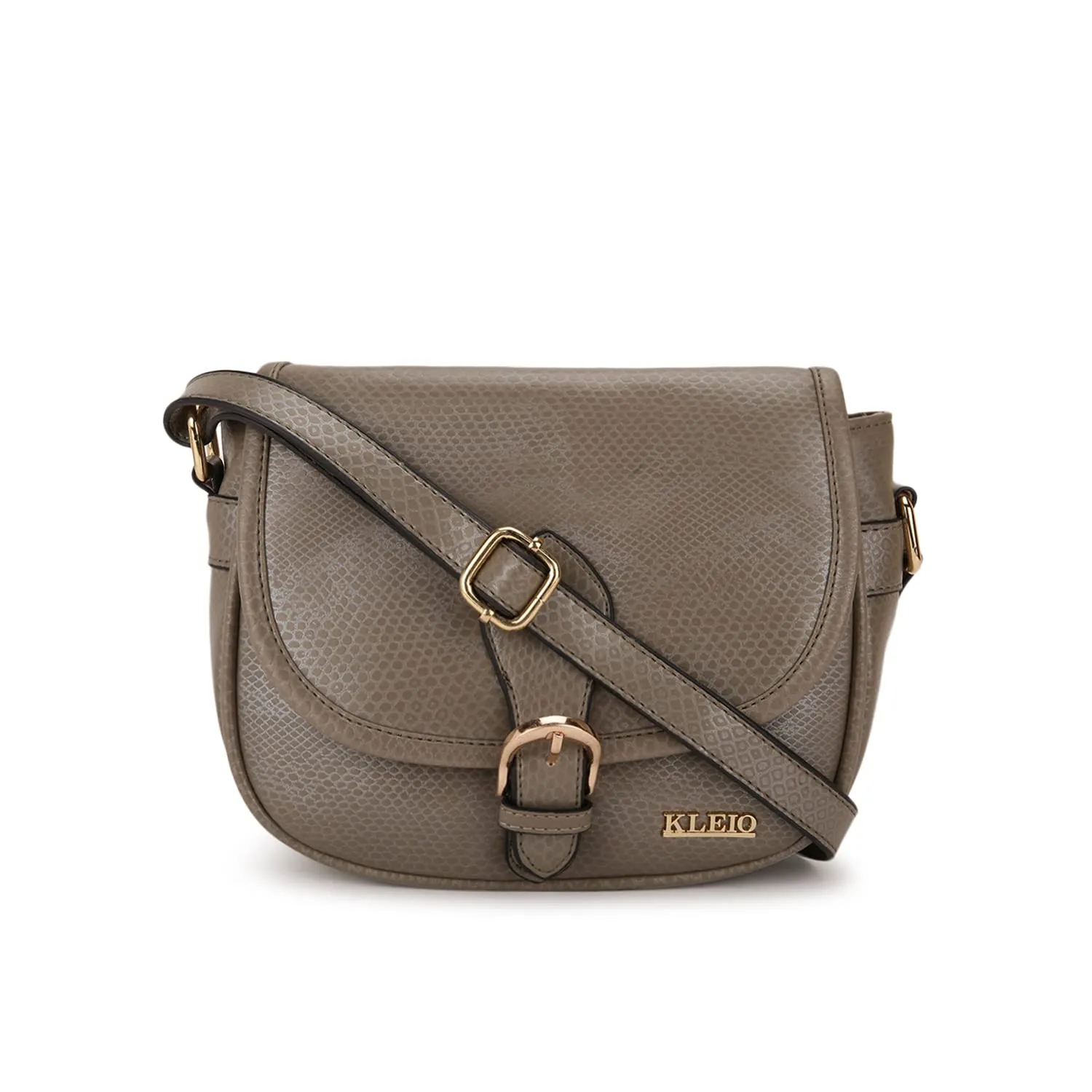 KLEIO Snake Faux Leather Side Cross Body Sling Bag for Women's/Girls (HO8053KL-GY)(GREY)