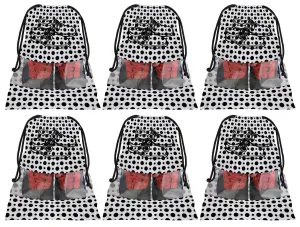 Kuber Industries Shoe Bag for Travel|Shoe Cover for Storage|Convenient Draw-String Bag|Perfect for Travel, Tracking|Set of 6 (Black & White)