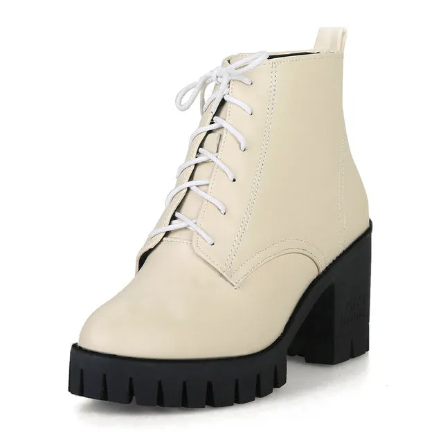 Lace Up Ankle Boots Woman