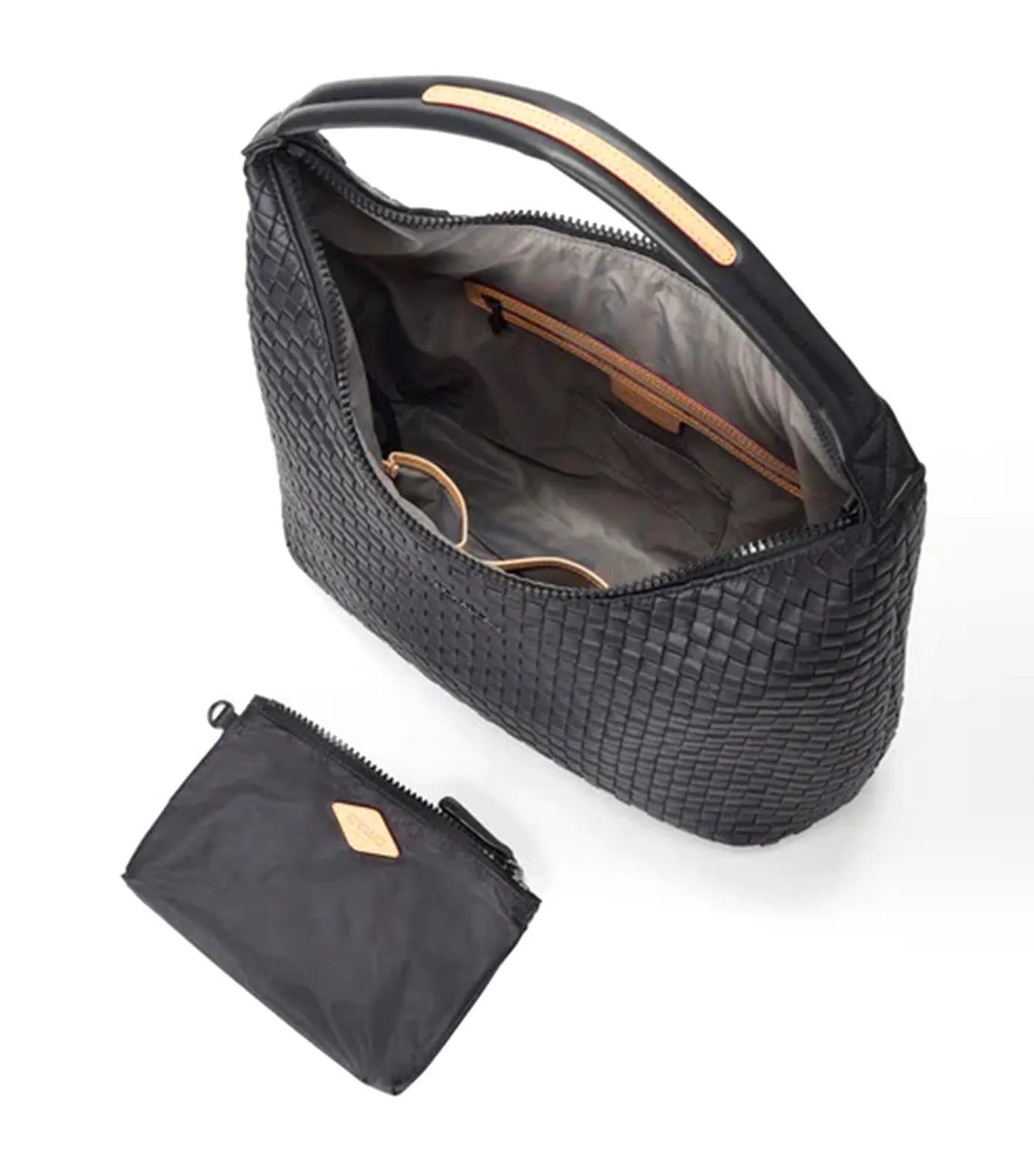 Large Woven Shoulder Bag Black