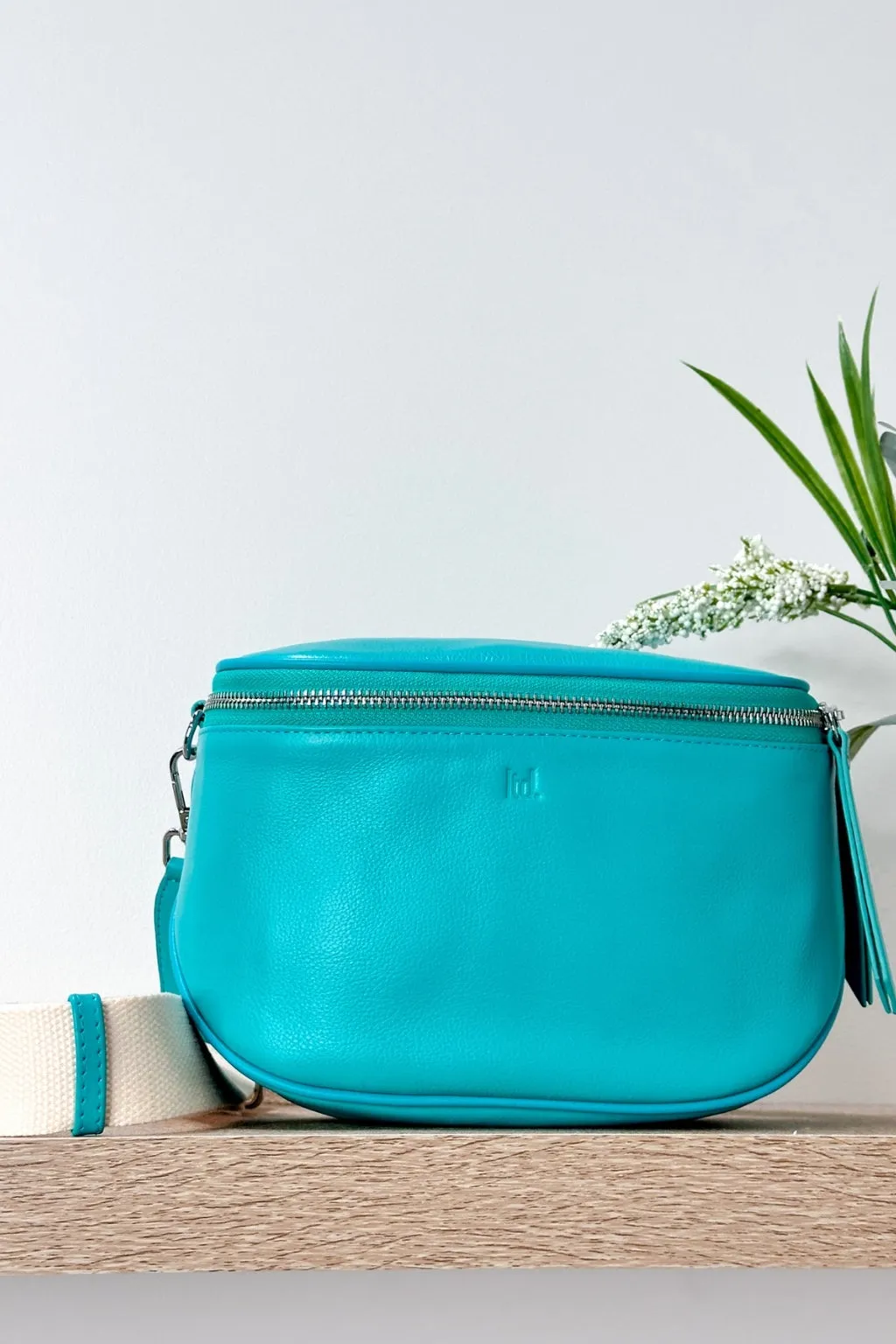 Lemon Tree Dani Leather Bag Blue Lagoon