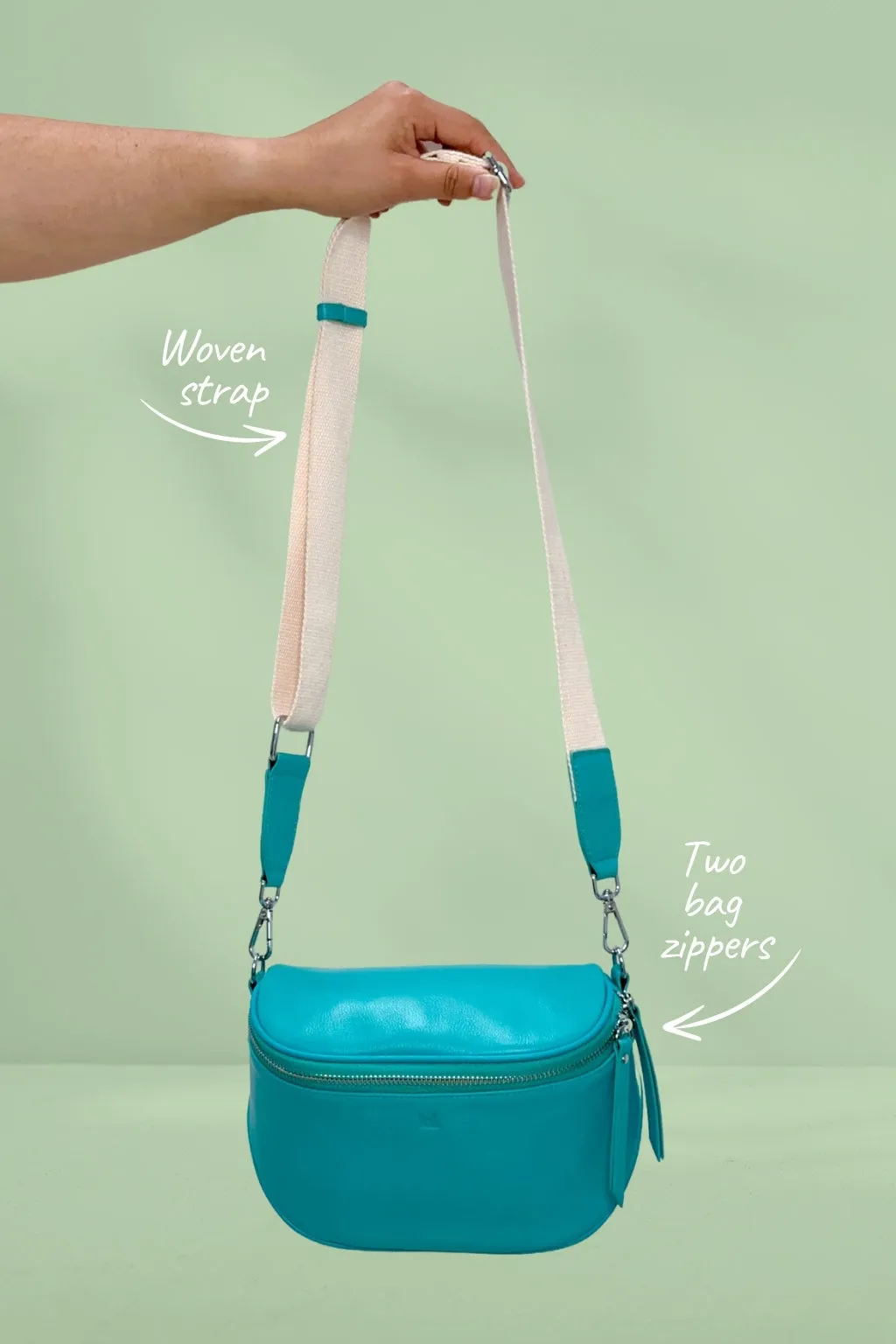 Lemon Tree Dani Leather Bag Blue Lagoon