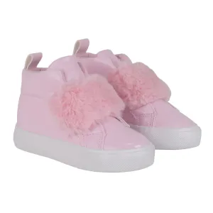 Little A - Faux fur strap high top, light pink