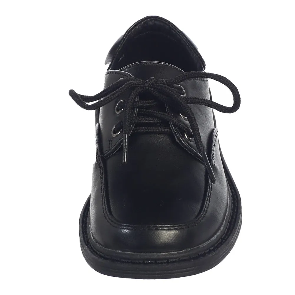 Little Big Boys Black Lace Up Matte Special Occasion Dress Shoes 11-5 Kids