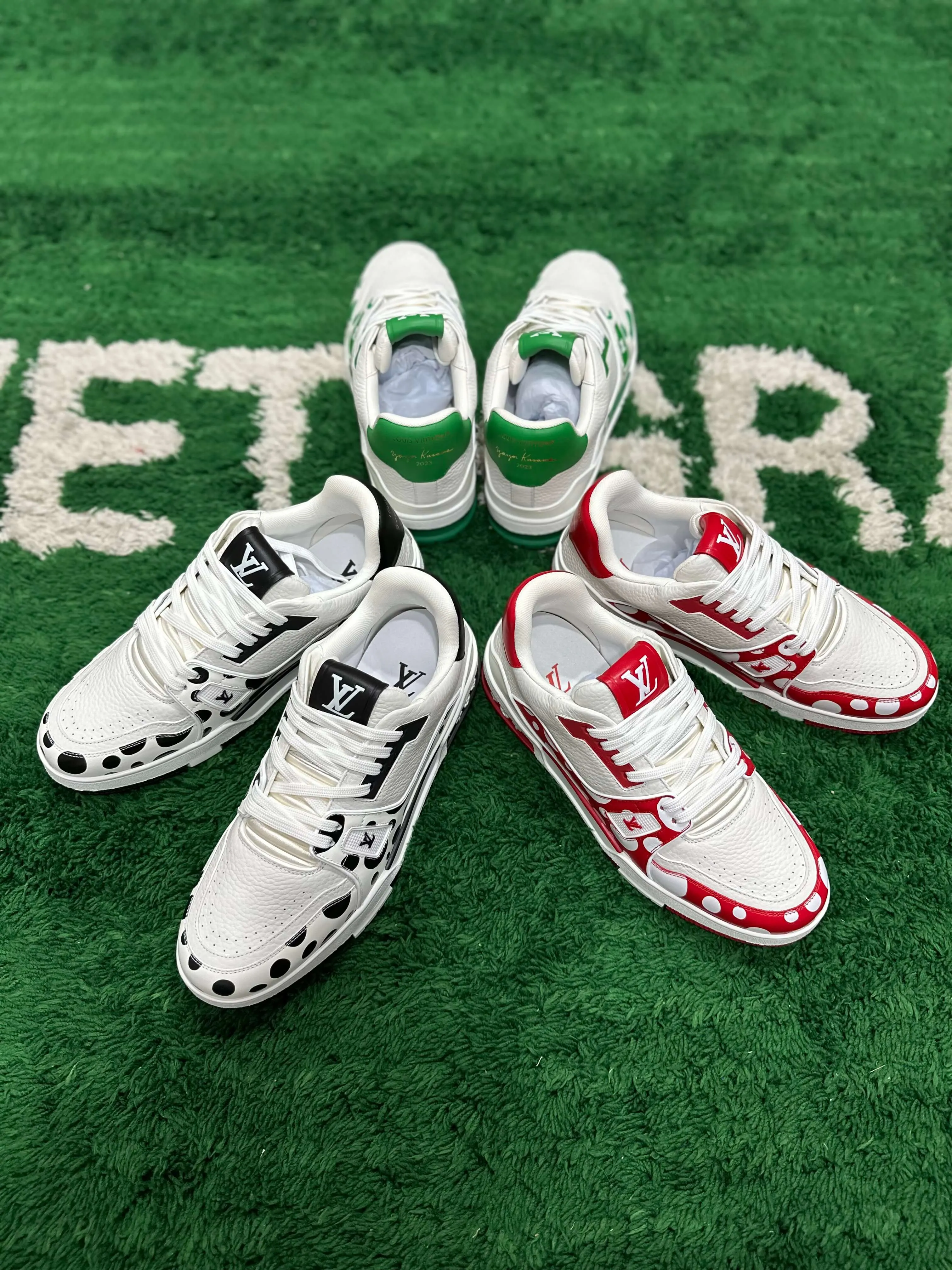 Louis Vuitton LV Trainer Yayoi Kusama Green White