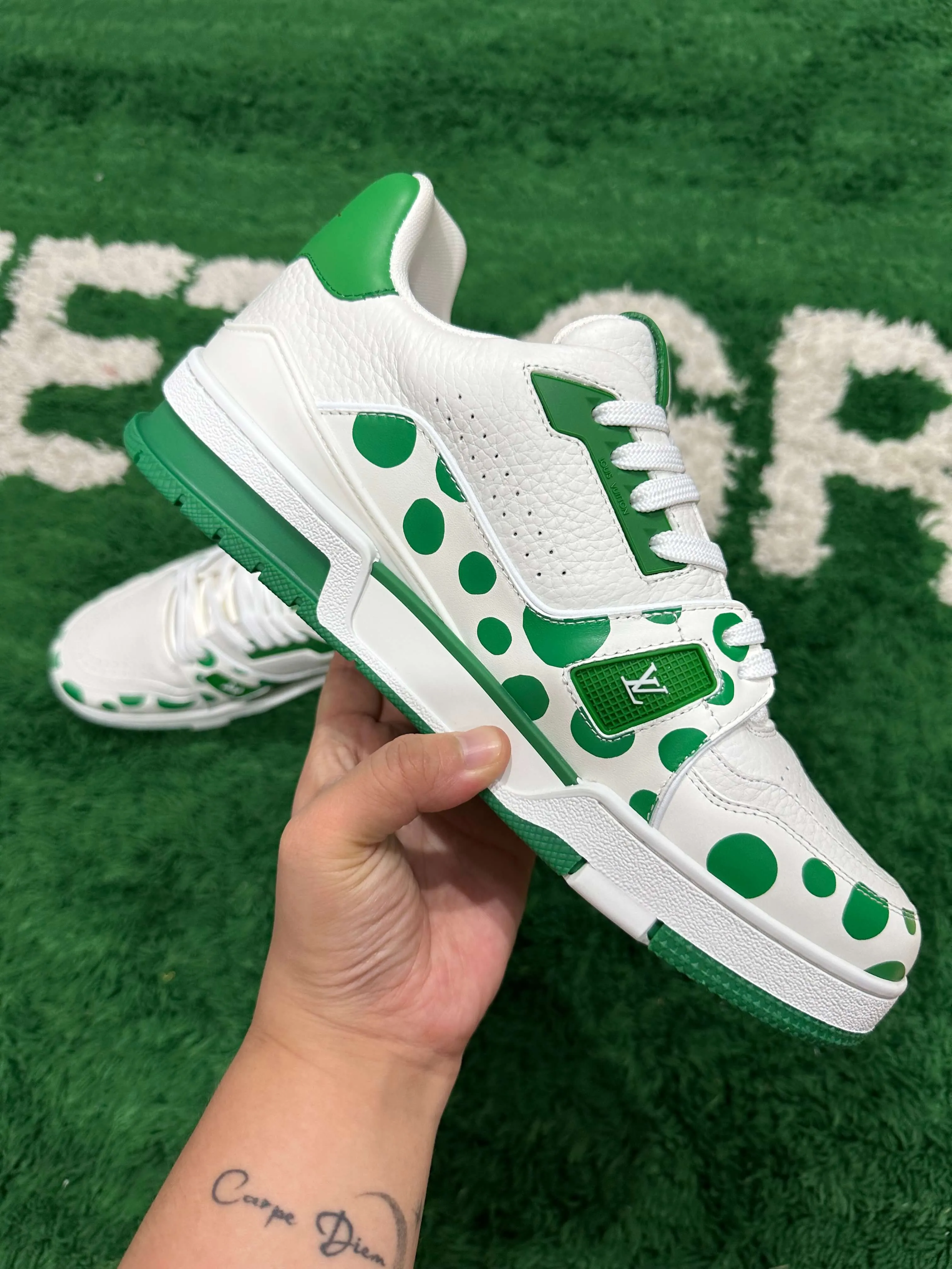 Louis Vuitton LV Trainer Yayoi Kusama Green White