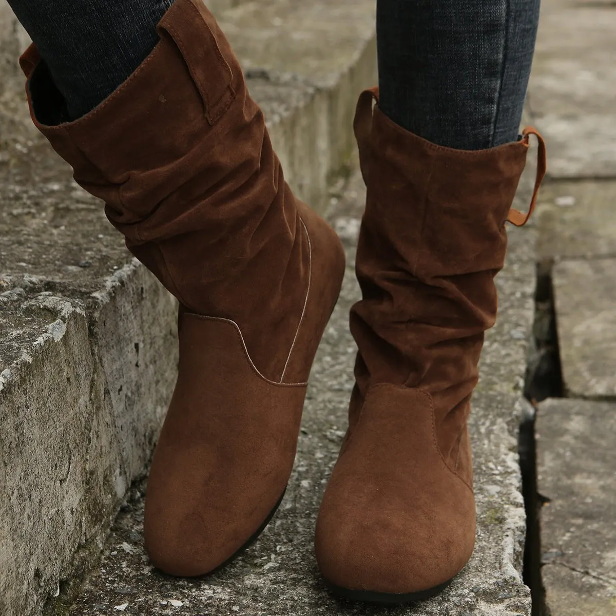 LovelyRLovely Women's Suede Mid-calf Boot