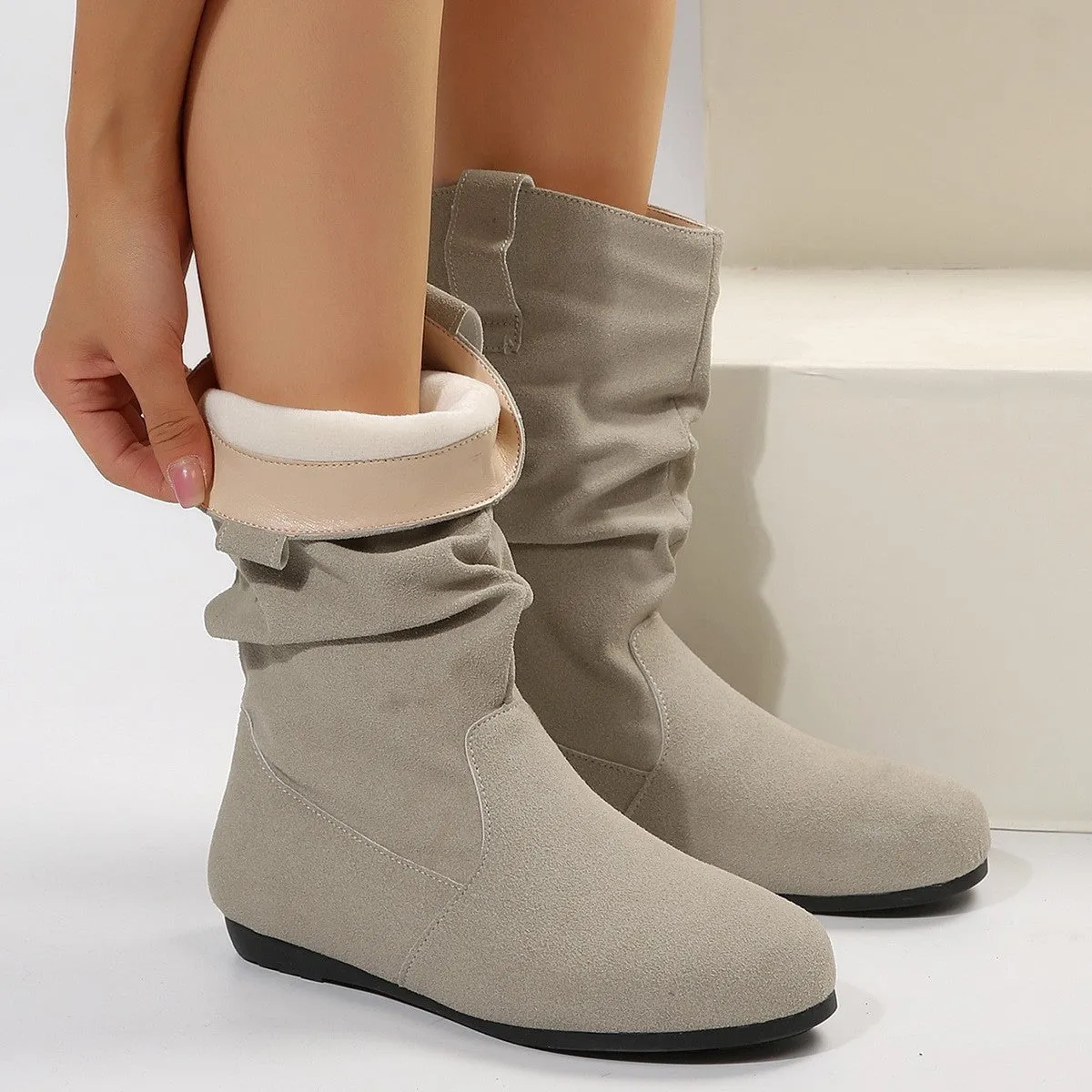 LovelyRLovely Women's Suede Mid-calf Boot